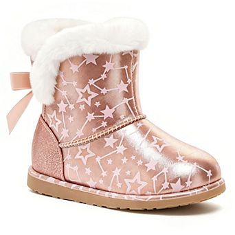 HOMEHOT Little Girls Warm Boots Comfortable Winter Snow Boots