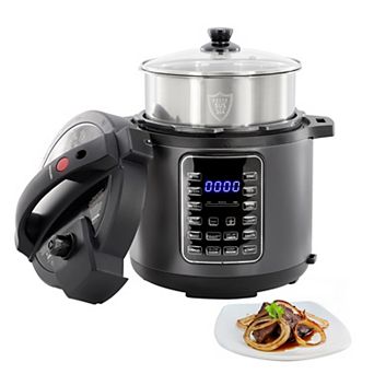 MegaChef Pro 6-qt 11-in-1 Electric Pressure Cooker, Multi-Cooker with Stainless Steel Crock