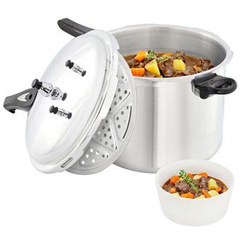 MegaChef Pro 11.5-qt Induction and Stovetop Pressure Cooker with Steamer