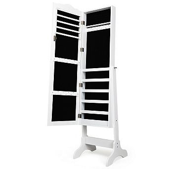 Costway Mirrored Jewelry Cabinet Organizer Storage Box