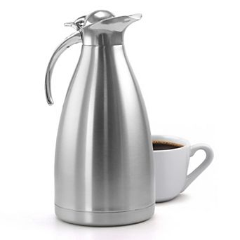 MegaChef Pro 2L Deluxe Stainless Steel Thermal Beverage Carafe for Coffee and Tea