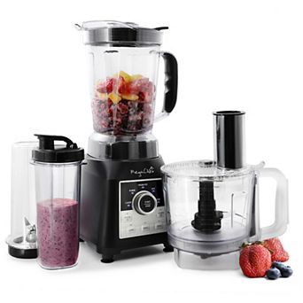 MegaChef Pro 8 cup Knob Panel Blender with 5 cup Food Processor and Two On-The-Go Cups
