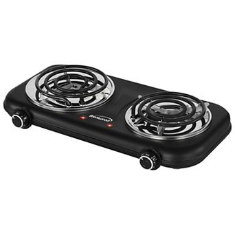 Brentwood 1100w Countertop Double Coiled Electric Burner in Black