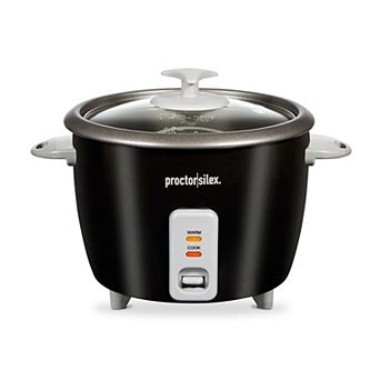 Proctor Silex Large Capacity 16 cup Nonstick Rice Cooker in Black