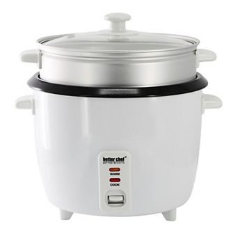 Better Chef 10 cup Ceramic Bowl Rice Cooker with Steamer Attachment