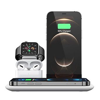 Trexonic 4 in 1 Fast Charge Wireless Charging Station in White