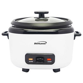 Brentwood 16 cup Cooked Rice Cooker with Steam in White