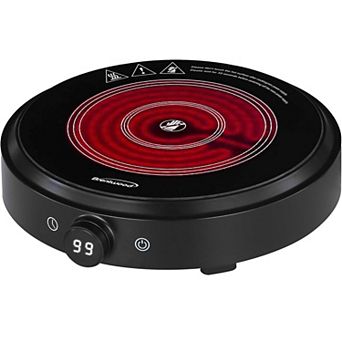 Brentwood Select 10 Inch Countertop Infrared Single Burner in Black with Digital Touch Buttons