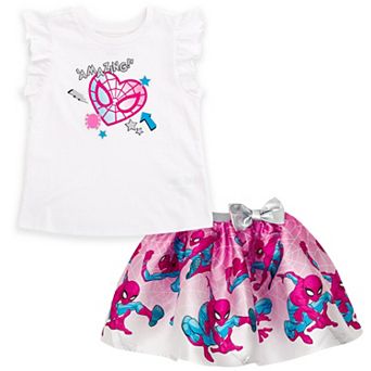 Marvel Spider-Man 2 pc T-Shirt and Skirt Set