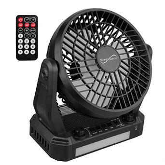 Super Sonic Keanu Solar Power Portable Fan with Bluetooth Speaker, LED Flashlight, Remote