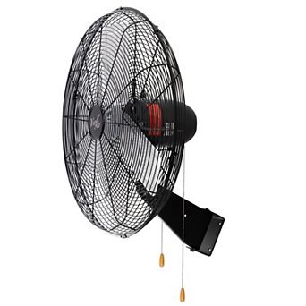 The Vie Air 24 Inch Tilting Wall Mountable Commercial Strength Oscillating Fan with 3 Speed Motor