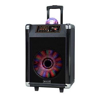 IQ Sound 12 Inch Portable Bluetooth Speaker with Disco Ball Light