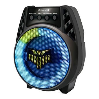 IQ Sound 4 Inch Bluetooth TWS Rechargeable LED Light Party Speaker in Black