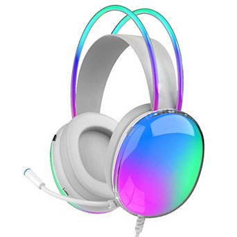 IQ Sound 490 RGB Pro-Wired 7.1 Surround Sound Gaming Headset W/ Mic in White
