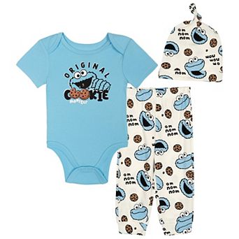 Sesame Street 3 pc Bodysuit Pants and Hat Set