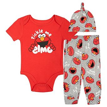 Sesame Street 3 pc Bodysuit Pants and Hat Set