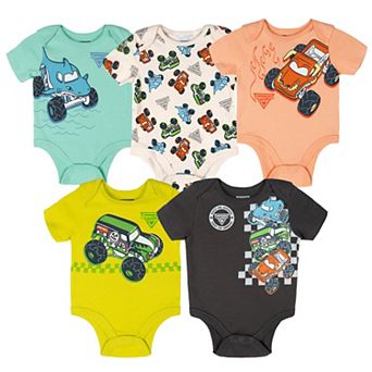 Monster Jam 5-Pack Short Sleeve Bodysuits