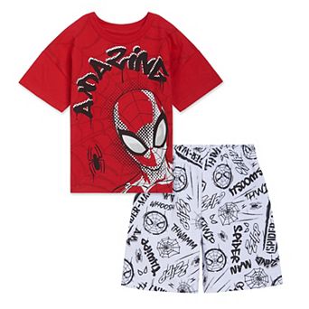Marvel Spider-Man T-Shirt and French Terry Shorts Set