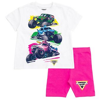 Monster Jam 2 pc T-Shirt and Bike Shorts Set