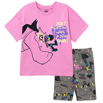 Marvel Moon Girl and Devil Dinosaur 2 pc Tee and Bike Shorts Set
