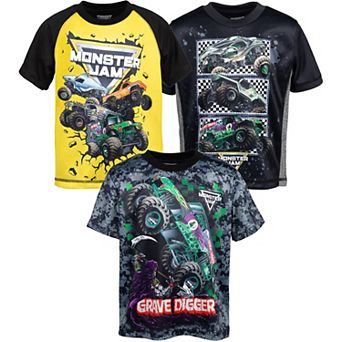 Monster Jam 3-Pack Short Sleeve Athletic T-Shirts