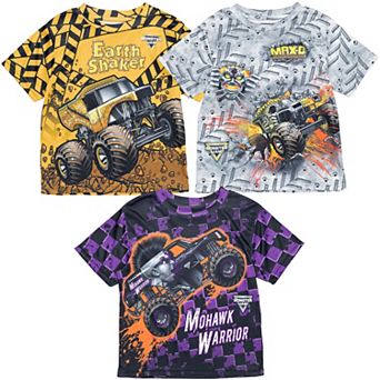 Monster Jam 3-Pack Short Sleeve Athletic T-Shirts