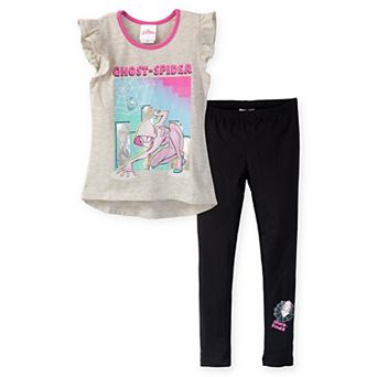 Marvel Spider-Verse Ghost-Spider 2 pc Tee and Leggings Set