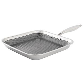 Oster Modessa 11 in Platinum Collection Hybrid Nonstick Square Grill Pan in Silver