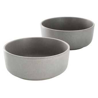 Soho Lounge Bryant Park 2 pc 6 Inch Stoneware Cereal Bowl Set in Gray