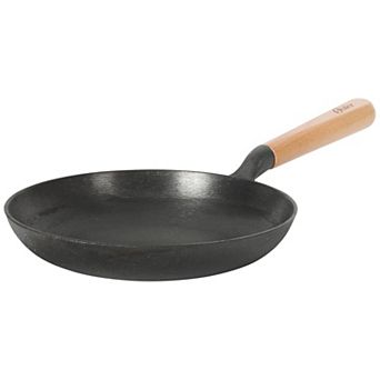 Oster Flintfield 9.5 Inch Round Cast Iron Skillet with Wood Handle