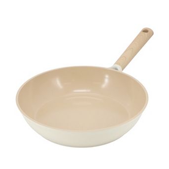 Gibson Elite Folkstone 10 Inch Ceramic Nonstick Cast Aluminum Frypan in Beige