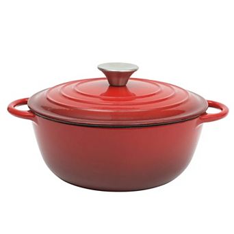 Gibson Home Addlestone 2.65-qt Enameled Cast Iron Dutch Oven with Lid in Red