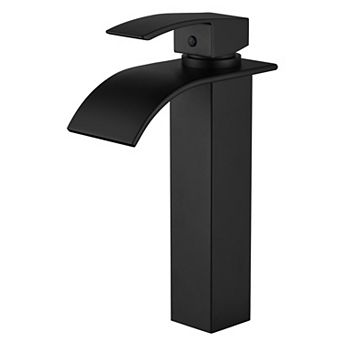 SUMERAIN WATERFALL BATHROOM VESSEL SINK FAUCET, 27mm Tall Single Handle One Hole Vanity Faucet