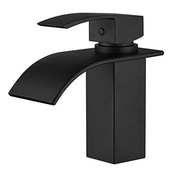 SUMERAIN Bathroom Sink Faucet Modern Single Hole, Stainless Steel Tall Waterfall Bathroom Faucet