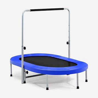 Costway 50'' Trampoline for 2 People Foldable Rebouncer w/Adjustable Handrail