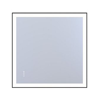 SUMERAIN 36"x36" Square Metal Black Framed LED Bathroom Mirror, 4mm Shatter-Proof Tempered Glass