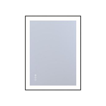 SUMERAIN 24"x32" Square Metal Black Framed LED Bathroom Mirror, 4mm Shatter-Proof Tempered Glass