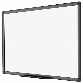 Magnetic Dry Erase Whiteboard Black Aluminium Frame Pen Tray Mountable