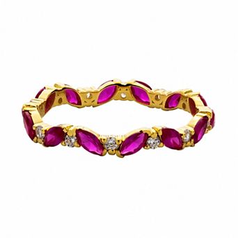 Belinda Jewelz Gold Plated 18k Vermeil Marquise Birthstone Infinity Band Ring