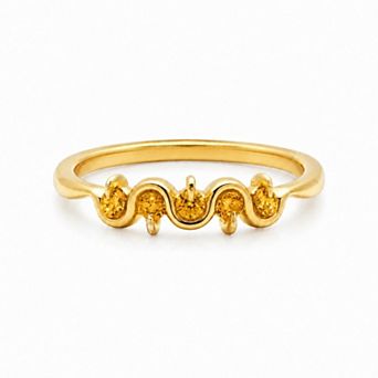 Belinda Jewelz 18k Gold Plated Vermeil Five-Stone Round Birthstone Band Ring