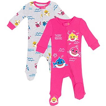Pinkfong Baby Shark 2-Pack Zip-Up Footed Sleep N Play