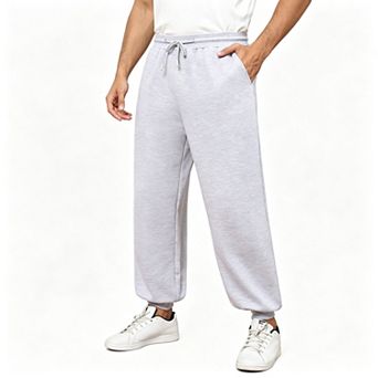 Men's Wide Leg Cuffed Sports Pants Casual Athletic Trousers