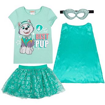 Paw Patrol Everest Cosplay T-Shirt and Tutu Set with Cape