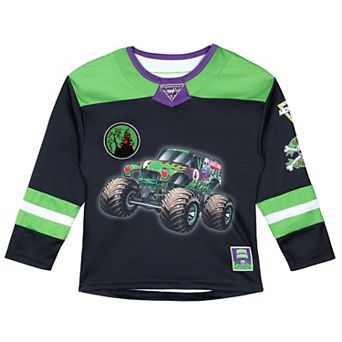 Monster Jam Grave Digger Athletic Long Sleeve Hockey Jersey Shirt