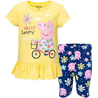 Peppa Pig Peplum T-Shirt and Bike Shorts Set