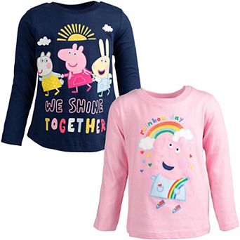 Peppa Pig 2-Pack Glitter Long Sleeve T-Shirts