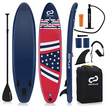 Costway 10' Inflatable SUP Board, Portable Paddle Board with 5D rings Stand Up Paddle Board