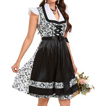 Women's Oktoberfest Dirndl Dress 3 pc Traditional German Bavarian Festival Outfit