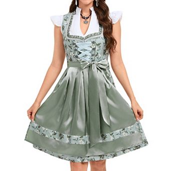 Women's Oktoberfest Dirndl Dress 3 pc Traditional German Bavarian Festival Outfit