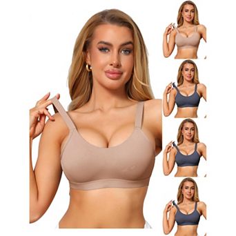 5 Packs Minimizer Bras for Women No Underwire Smoothing Full Coverage Push Up Bralettes